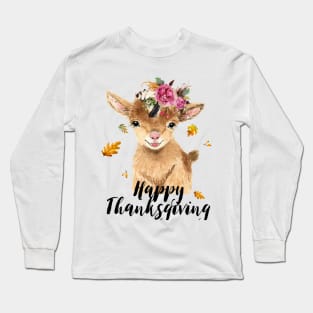 Happy Thanksgiving Goat Lovers Gifts Long Sleeve T-Shirt